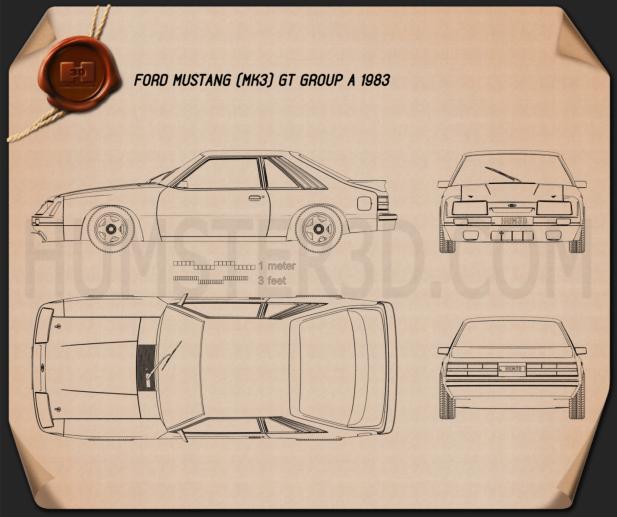 Ford Mustang GT Group A 1983 Blaupause