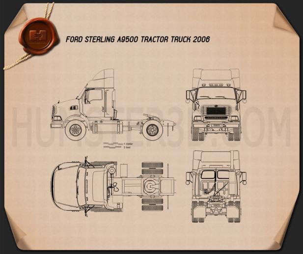 Ford Sterling A9500 Tractor Truck 2006 Blueprint