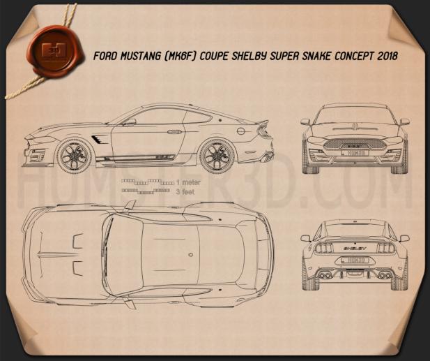 Ford Mustang Shelby Super Snake coupe 2018 Blueprint