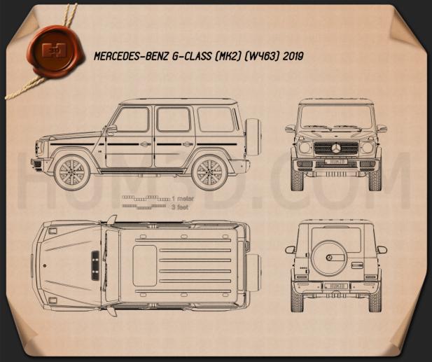 Mercedes-Benz Gクラス (W463) 2019 設計図