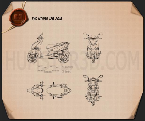 TVS Ntorq 125 2018 設計図