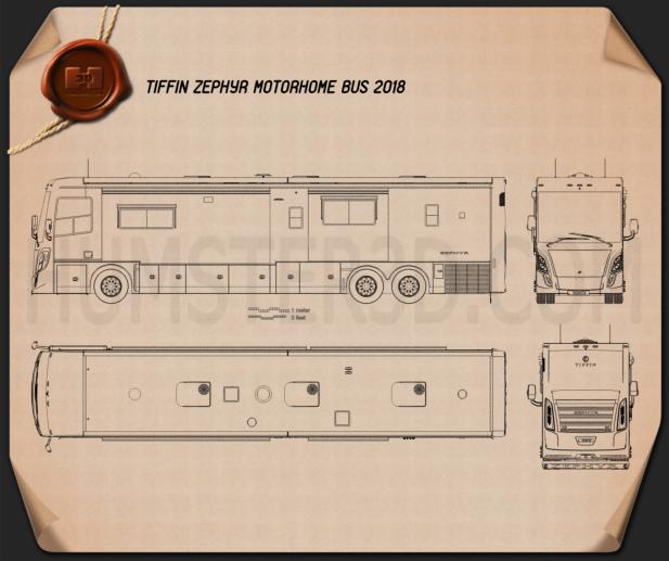 Tiffin Zephyr Motorhome Bus 2018 設計図