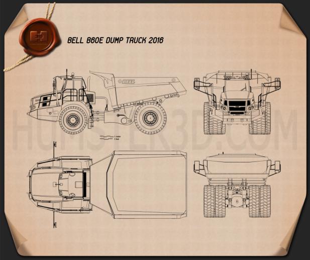Bell B60E Dump Truck 2016 Blueprint