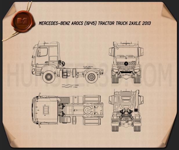 Mercedes-Benz Arocs Camion Tracteur 2 essieux 2013 Plan