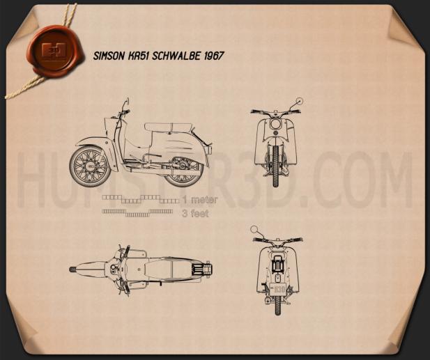 Simson KR51 Schwalbe 1967 設計図