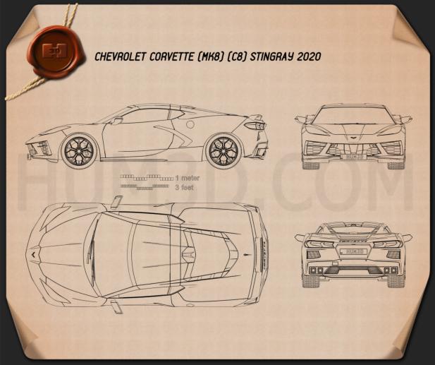 Chevrolet Corvette Stingray 2020 Креслення