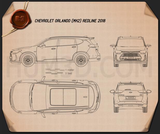 Chevrolet Orlando Redline 2018 Blaupause