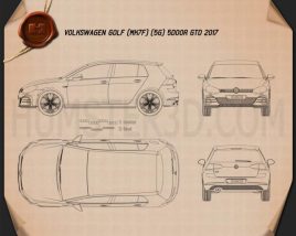 Volkswagen Golf GTD 5-door 2017 Blueprint