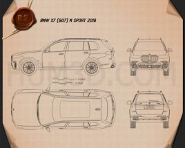 BMW X7 M-Sport 2019 Blueprint