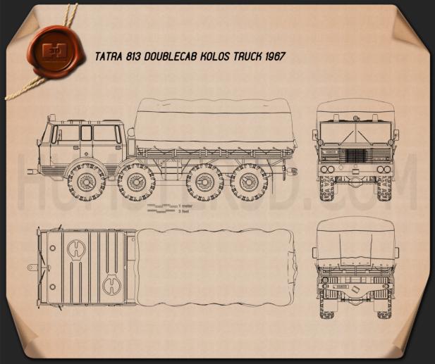 Tatra 813 双人驾驶室 KOLOS Truck 1967 蓝图