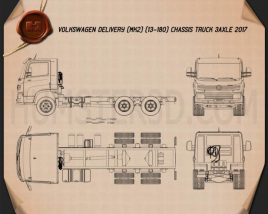 Volkswagen Delivery (13-180) Chassis Truck 3-axle 2017 Blueprint
