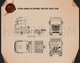 Foton Auman H5 Tractor Truck 2018 Blueprint