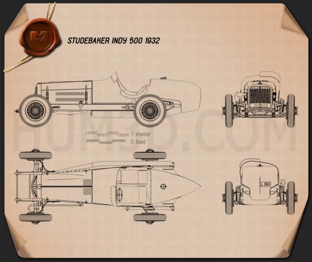Studebaker Indy 500 1932 Blueprint