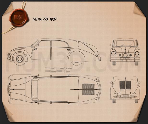 Tatra 77a 1937 Disegno Tecnico