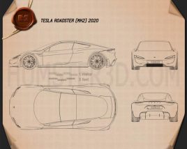 Tesla Roadster 2020 Blueprint
