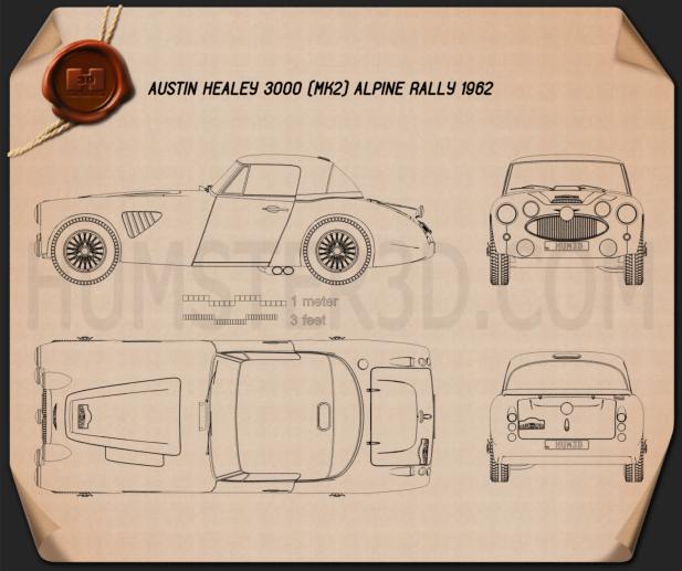 Austin Healey 3000 Alpine Rally 1962 Креслення