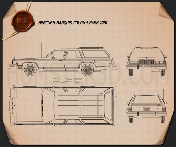 Mercury Marquis Colony Park 1981 Blueprint