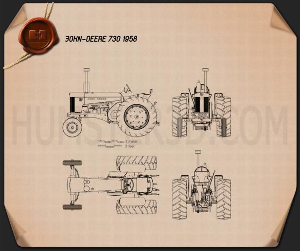 John Deere 730 1958 Blueprint