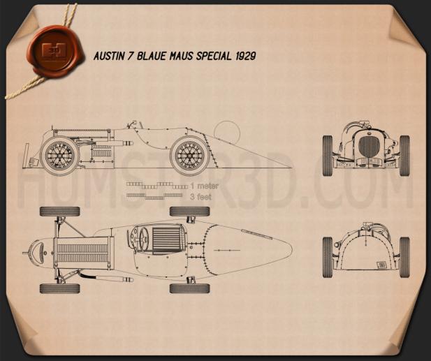 Austin 7 Blaue Maus Special 1929 Креслення