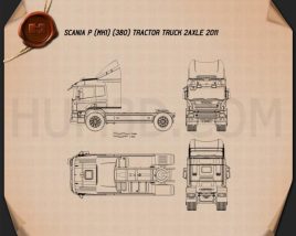 Scania P Tractor Truck 2011 Blueprint
