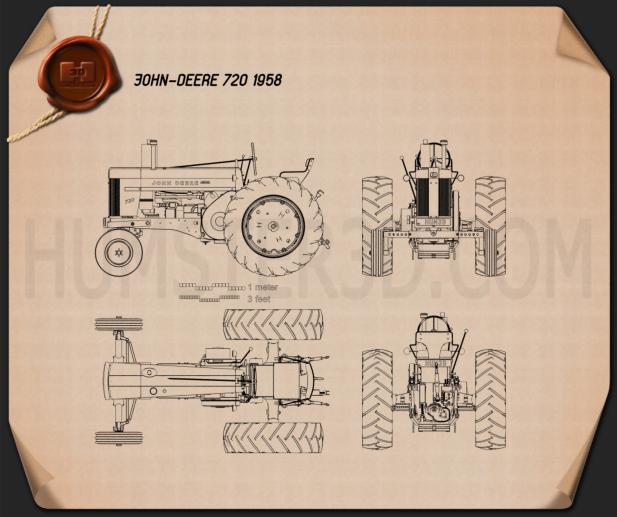 John Deere 720 1958 蓝图