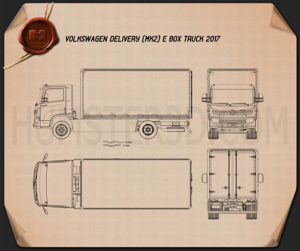 Volkswagen e-Delivery Box Truck 2017 Blueprint
