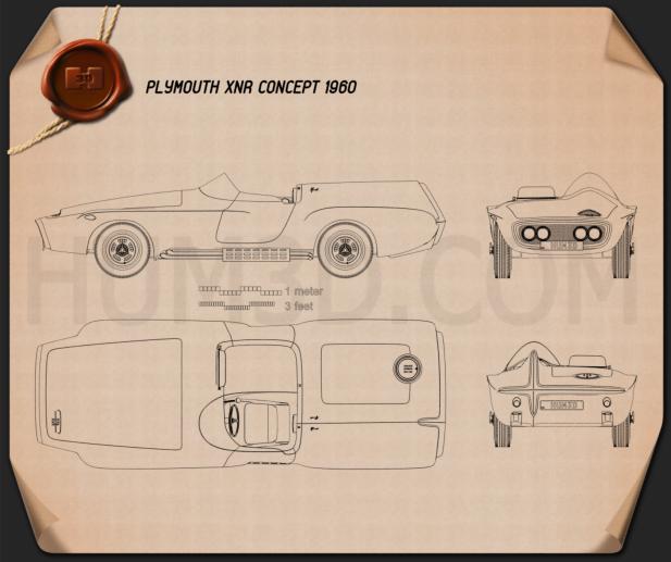 Plymouth XNR 1960 設計図