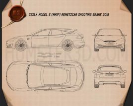 Tesla Model S Remetz Car Shooting Brake 2018 Blueprint