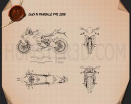 Ducati Panigale V4S 2018 Disegno Tecnico