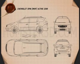 Chevrolet Spin Active 2018 테크니컬 드로잉