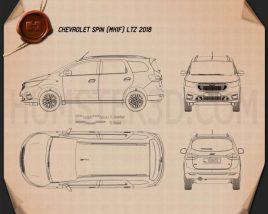 Chevrolet Spin LTZ 2018 테크니컬 드로잉