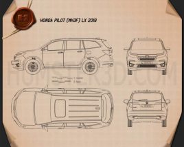 Honda Pilot LX 2019 Blueprint