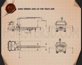 KamAZ 658625-0010-03 Tow Truck 2018 Blueprint
