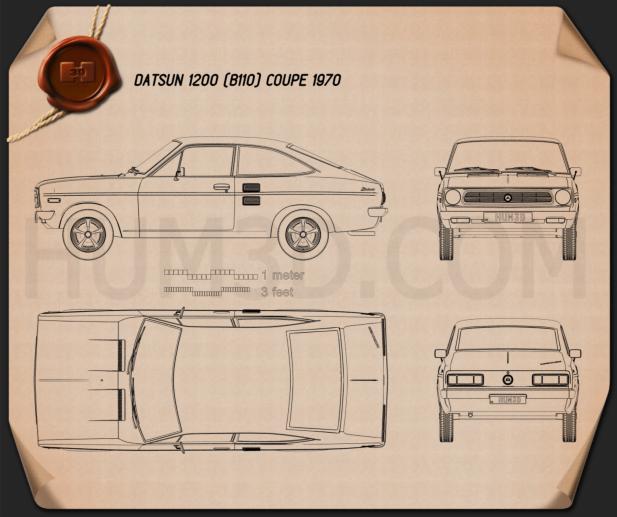 Datsun 1200 coupe 1970 Blueprint