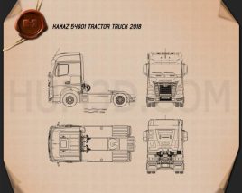 KamAZ 54901 Camion Trattore 2018 Disegno Tecnico