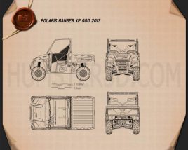 Polaris Ranger XP 900 2013 테크니컬 드로잉