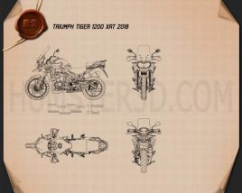 Triumph Tiger 1200 XrT 2018 테크니컬 드로잉