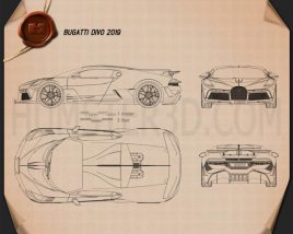 Bugatti Divo 2019 Blaupause