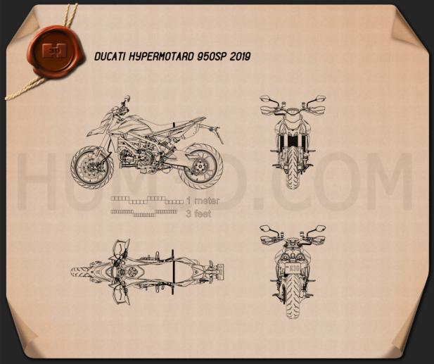 Ducati Hypermotard 950SP 2019 Blueprint