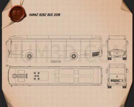 KamAZ 6282 Bus 2018 테크니컬 드로잉