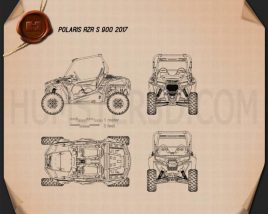 Polaris RZR S 900 2017 테크니컬 드로잉