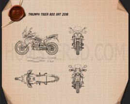 Triumph Tiger 800 XRt 2018 테크니컬 드로잉