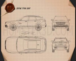Zotye T700 2017 테크니컬 드로잉