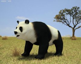Panda Low Poly 3D model