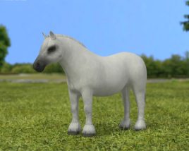 Pony Horse Low Poly Modèle 3D