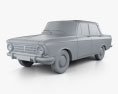 AZLK Moskvich 408 1964 3D-Modell clay render