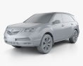 Acura MDX 2014 3D-Modell clay render