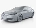 Acura TLX Concept 2017 Modello 3D clay render