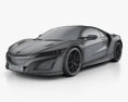 Acura NSX 2019 3D-Modell wire render