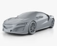 Acura NSX 2019 3D-Modell clay render